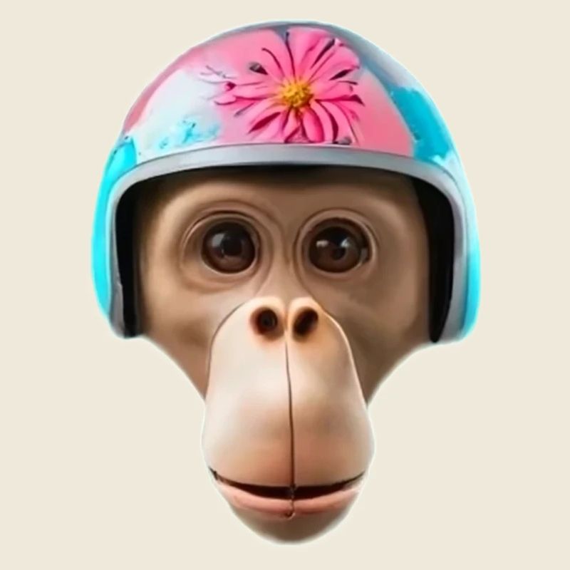 Affe mit Vintage-Helm