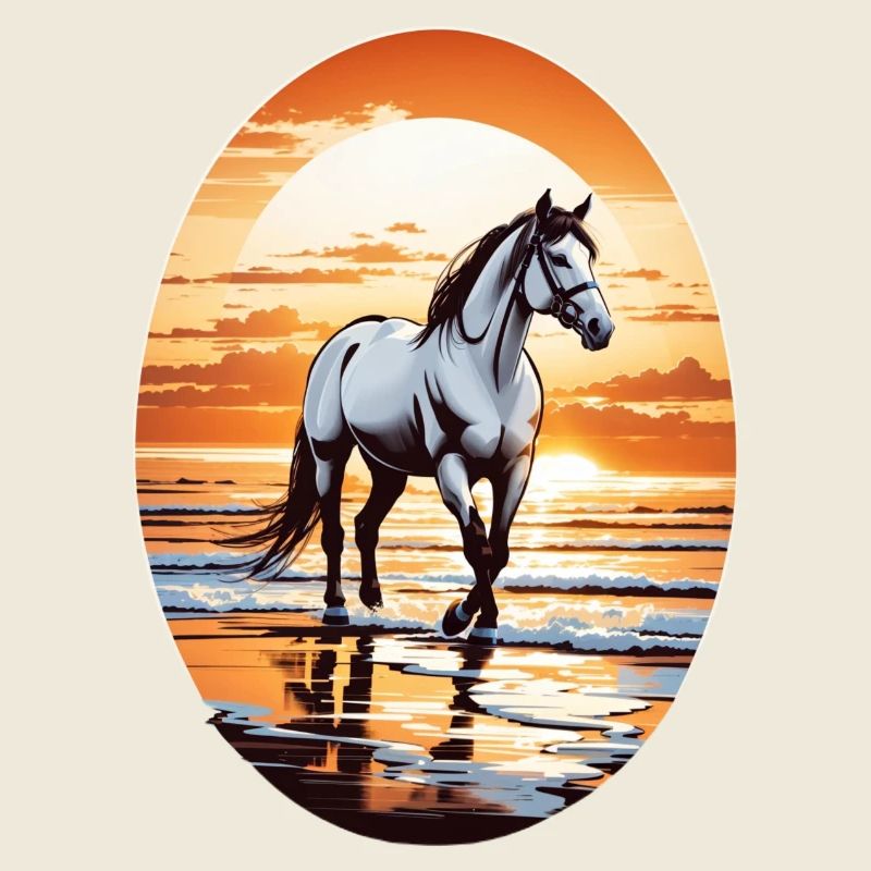 Cheval sur la plage