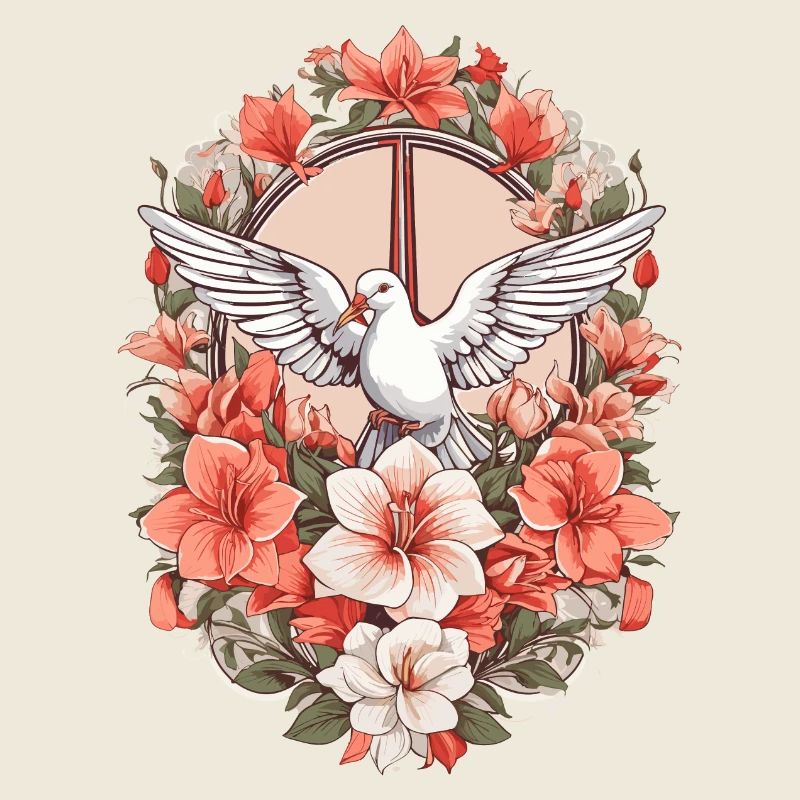 Signe de paix avec colombe