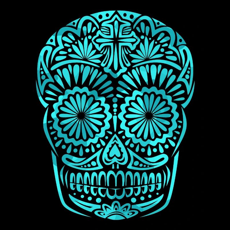 Calavera mexicana turquesa