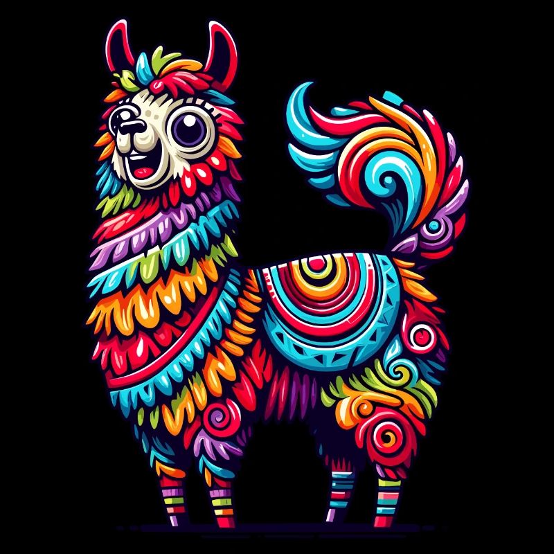 ALPAKA PINATA KONFETTI BUNT REGENBOGEN MUSTER