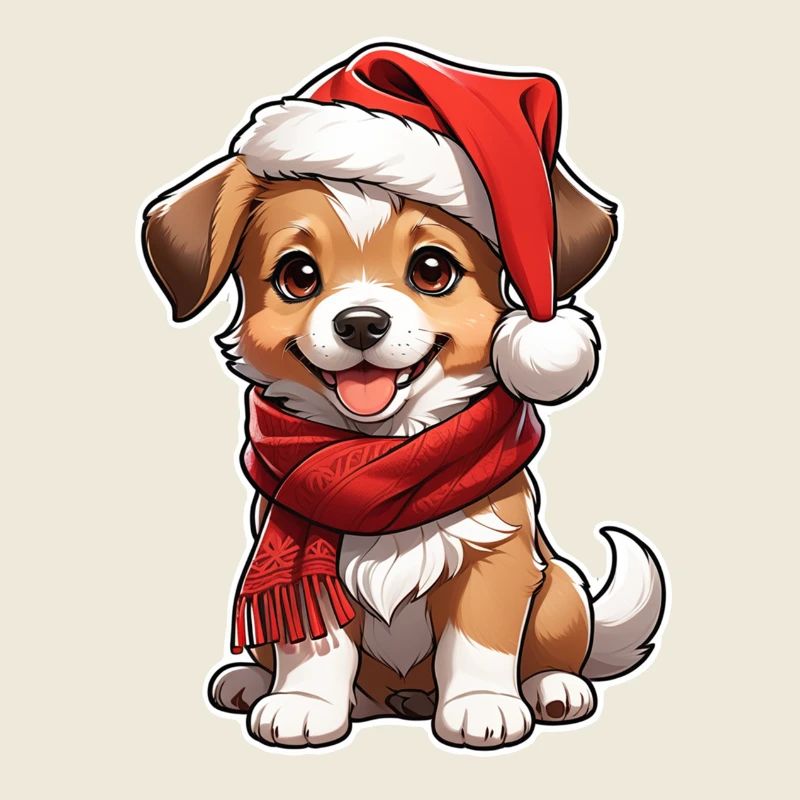 chien avec bonnet de noel