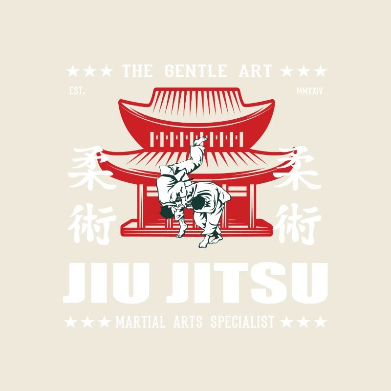 Conception d’arts martiaux Jiu Jitsu cool avec Kanji