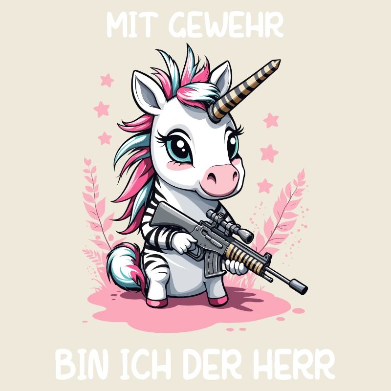 Licorne avec fusil de chasse