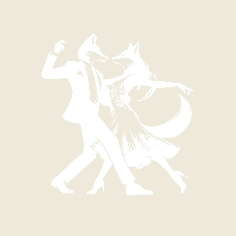 Cool tango design: Two dancing foxes!