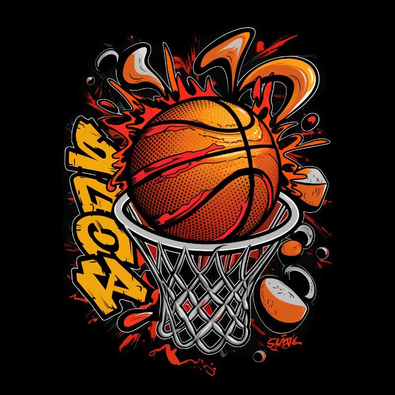Graffiti de basket-ball dynamique