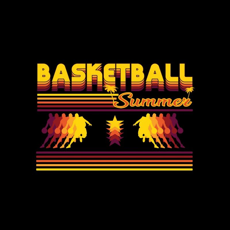 Design d’été de basket-ball rétro