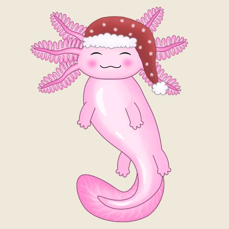 Mignon axolotl de Noël
