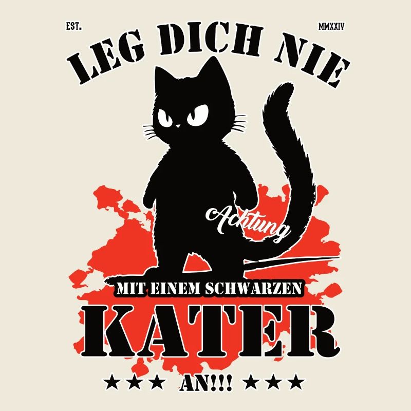Drôle de chat noir design