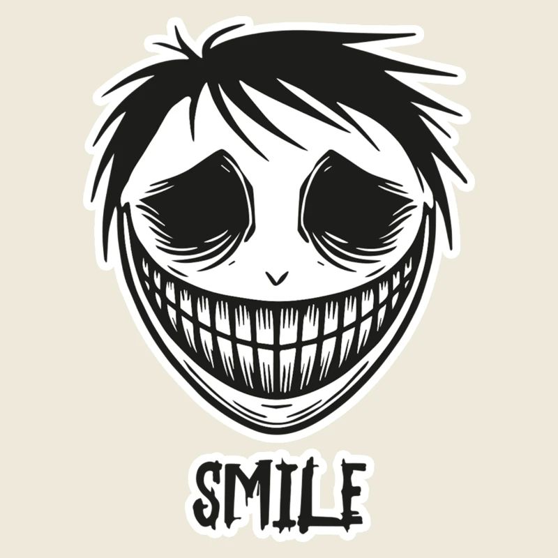Visage souriant effrayant - Conception de sourire
