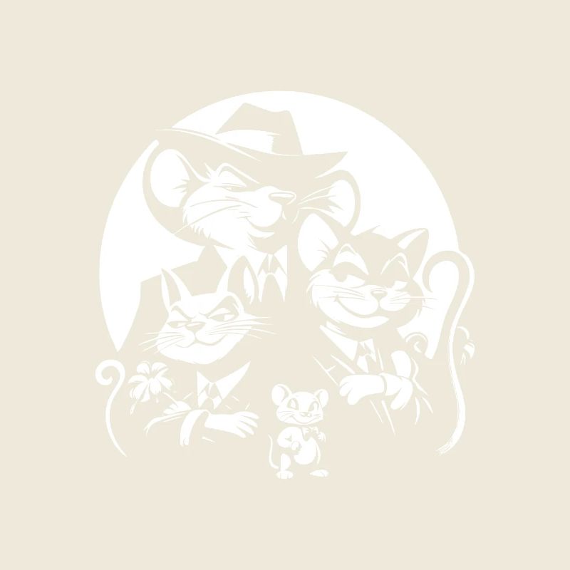 Conception amusante de la mafia avec des chats et des souris de bande dessinée