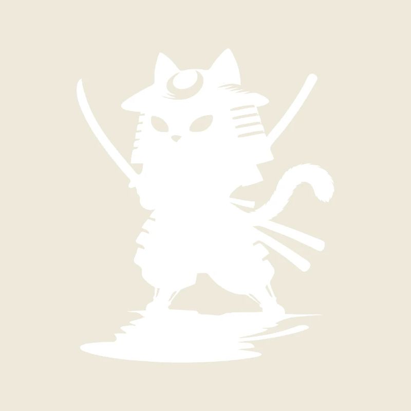 Conception de silhouettes de chat samouraï