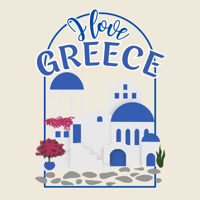 J’aime la Grèce Typographie illustrative