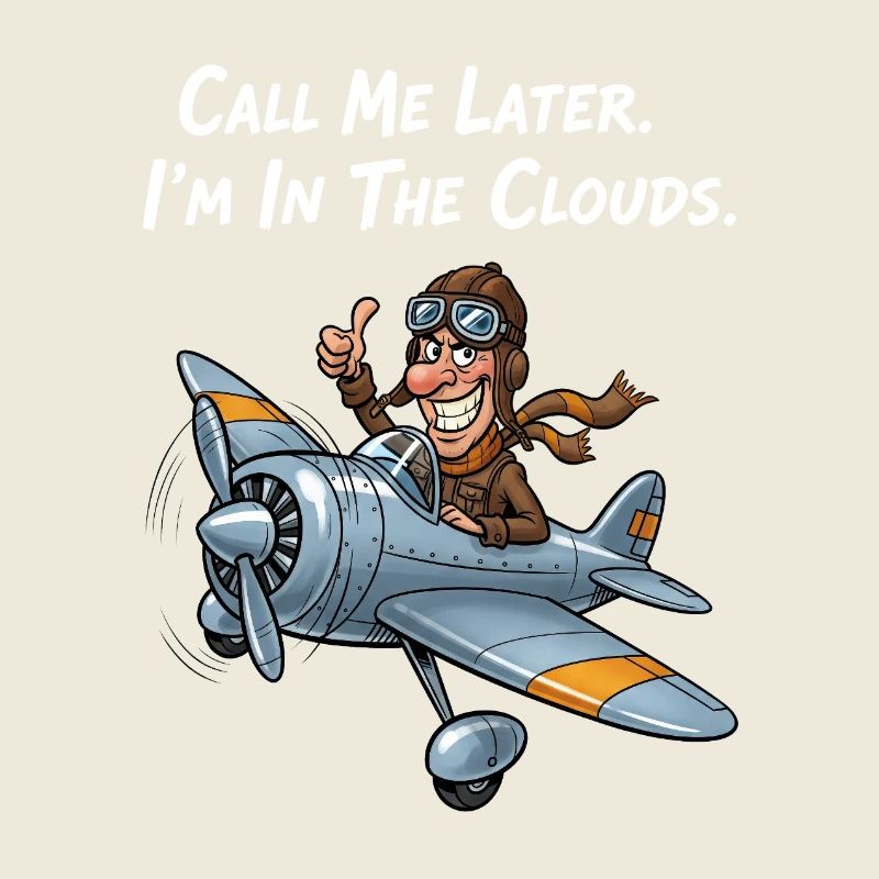 Lustiger Pilot: Bin in den Wolken!
