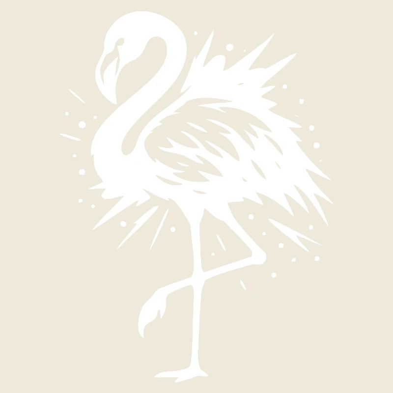 Silhouette élégante de flamant rose
