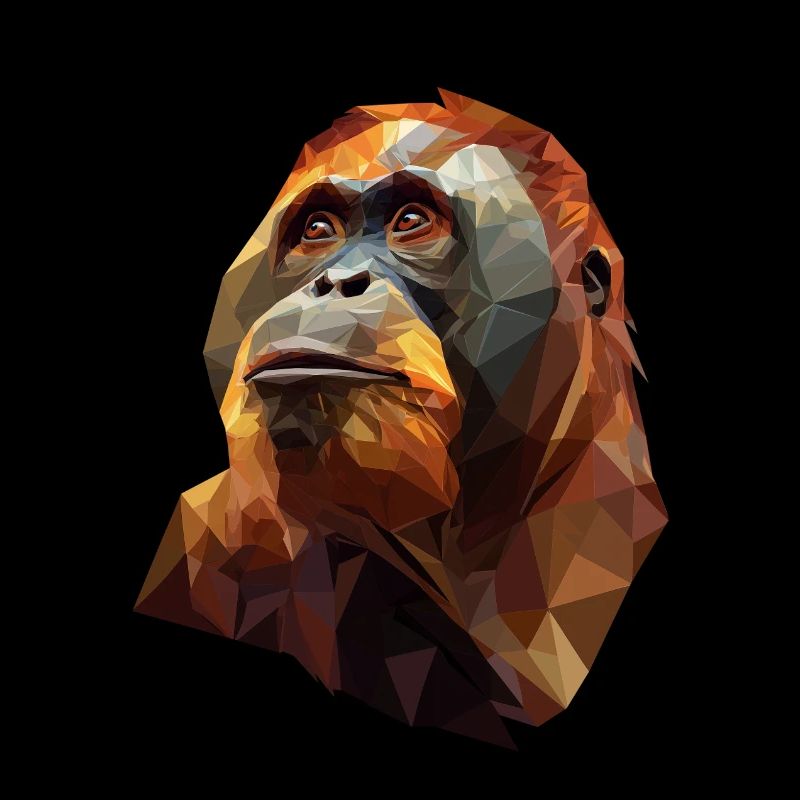 Geometric Orangutan Head