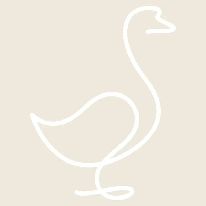 Ente oder Gans Skizze – minimalistisches Motiv