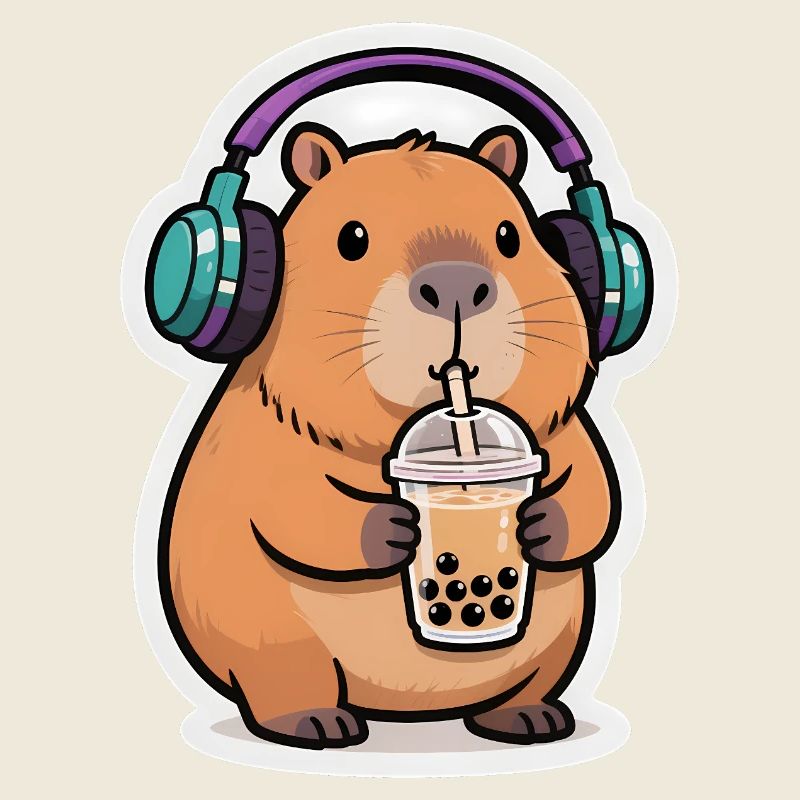 Süßes Capybara Bubble Tea Kawaii Tier Geschenk
