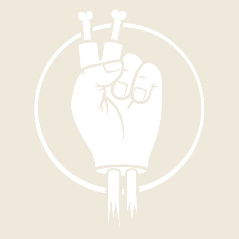 Siegeszeichenhand mit Knochenfingern