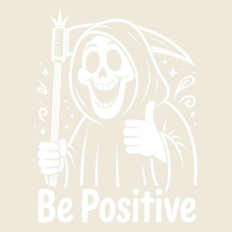 Be Positive Grim Reaper Cartoon