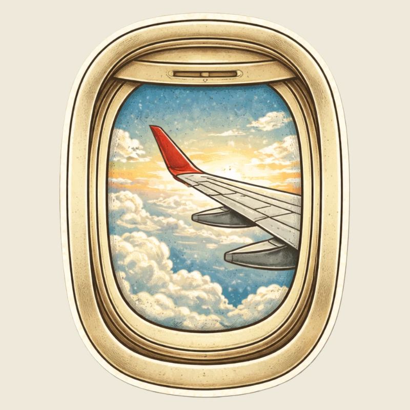 Window flight over cloud streaks