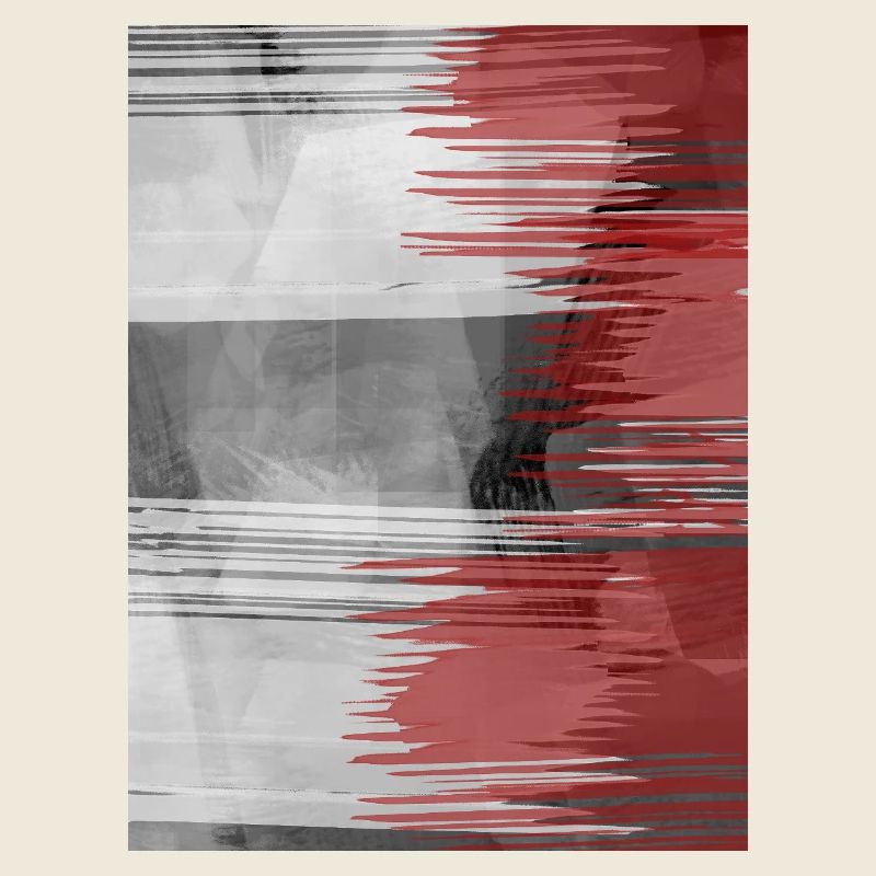 Red Brush Stripe on Gray Background