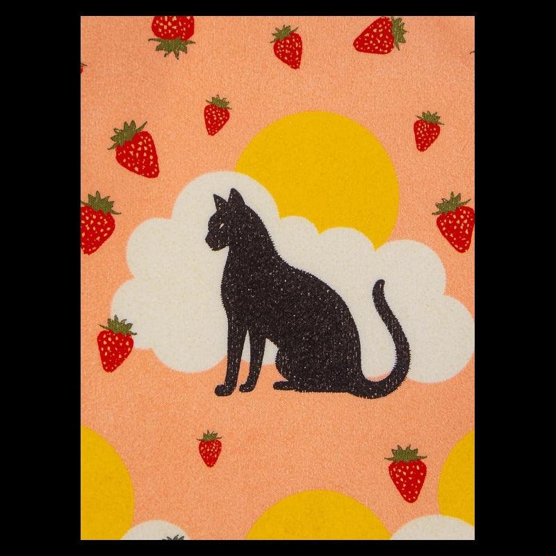 Silhouette einer Wolkenkatze in der Erdbeersonne