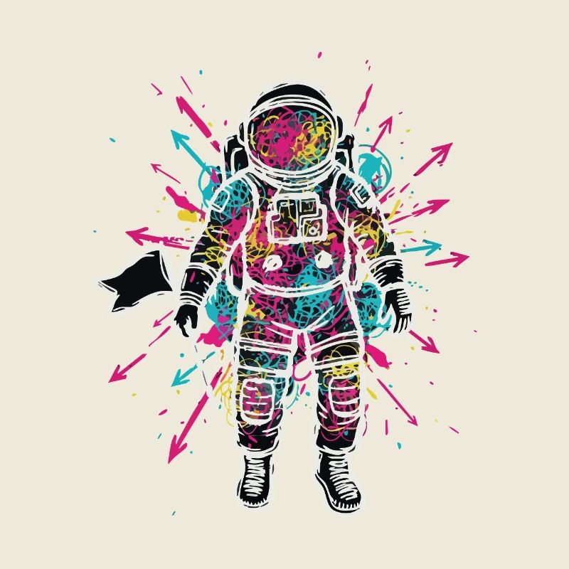 Space Astronaut Scribble Doodles Color