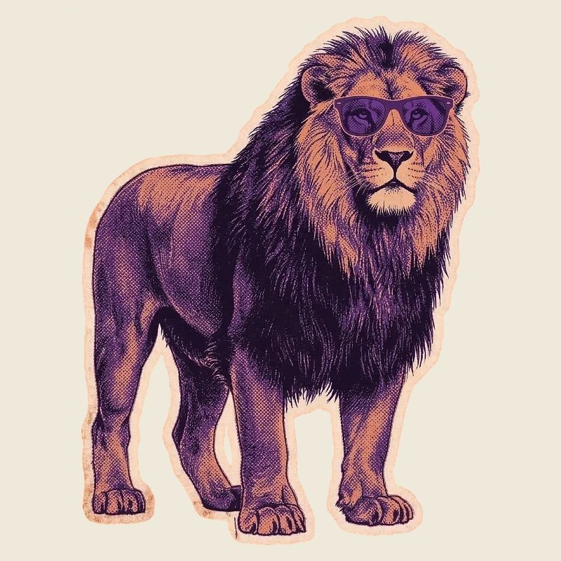 Lion cool avec des lunettes de soleil