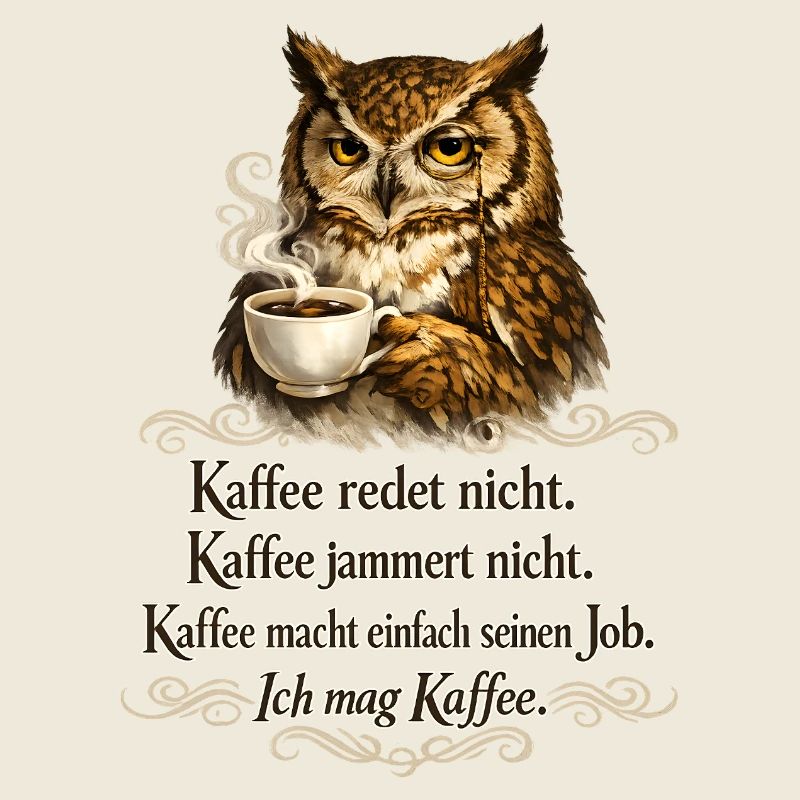 Kaffee Redet Nicht Eule Spruch