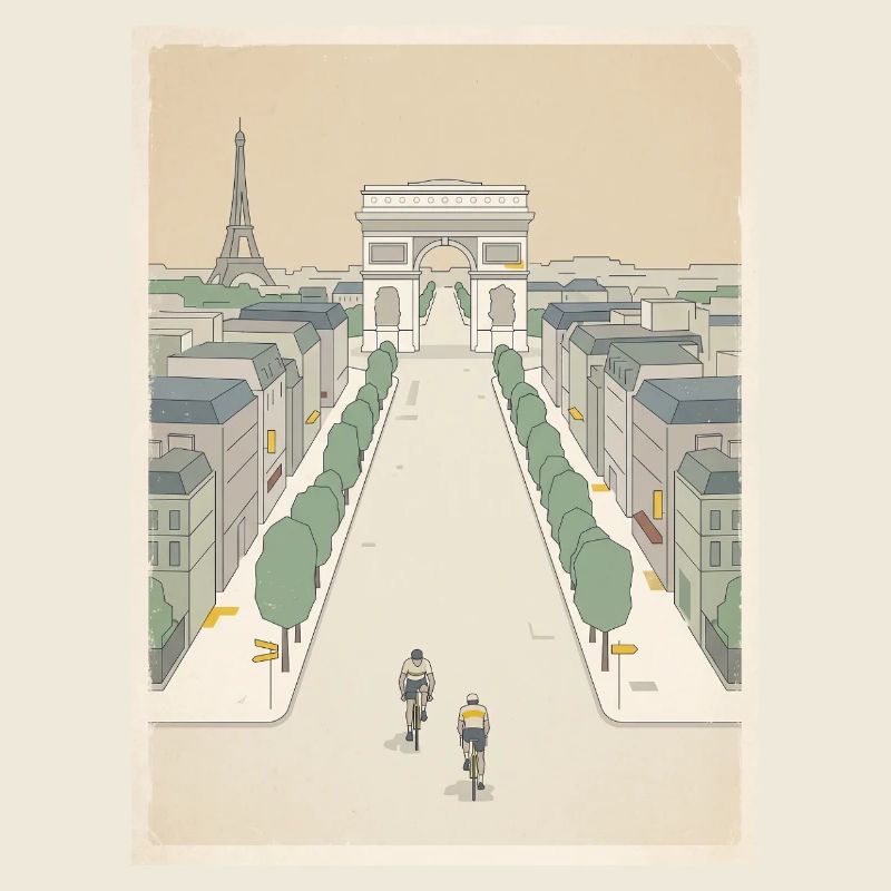 Arrivée à Paris — Souvenir du cyclisme