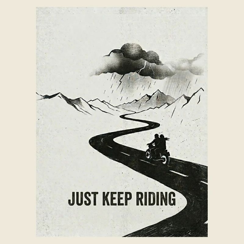 Continue simplement à faire de l’aventure à moto