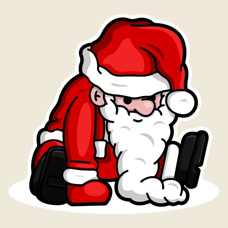 Sitting Santa Puppet - White