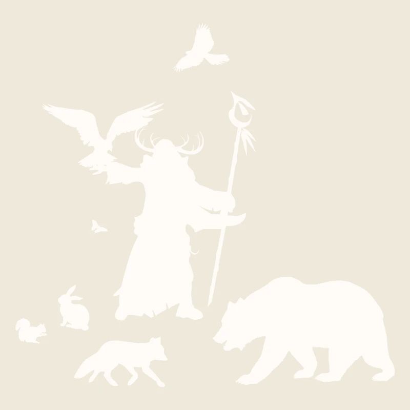 Fantasy Rollenspiel - Druide Silhouetten Design