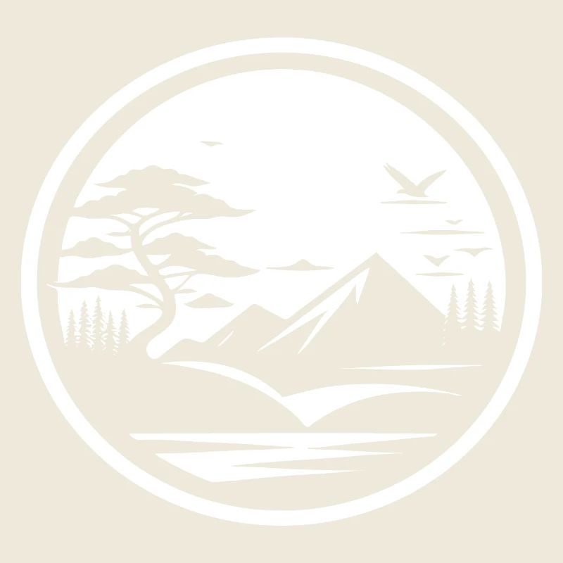 Conception simple d’icône de paysage de la nature