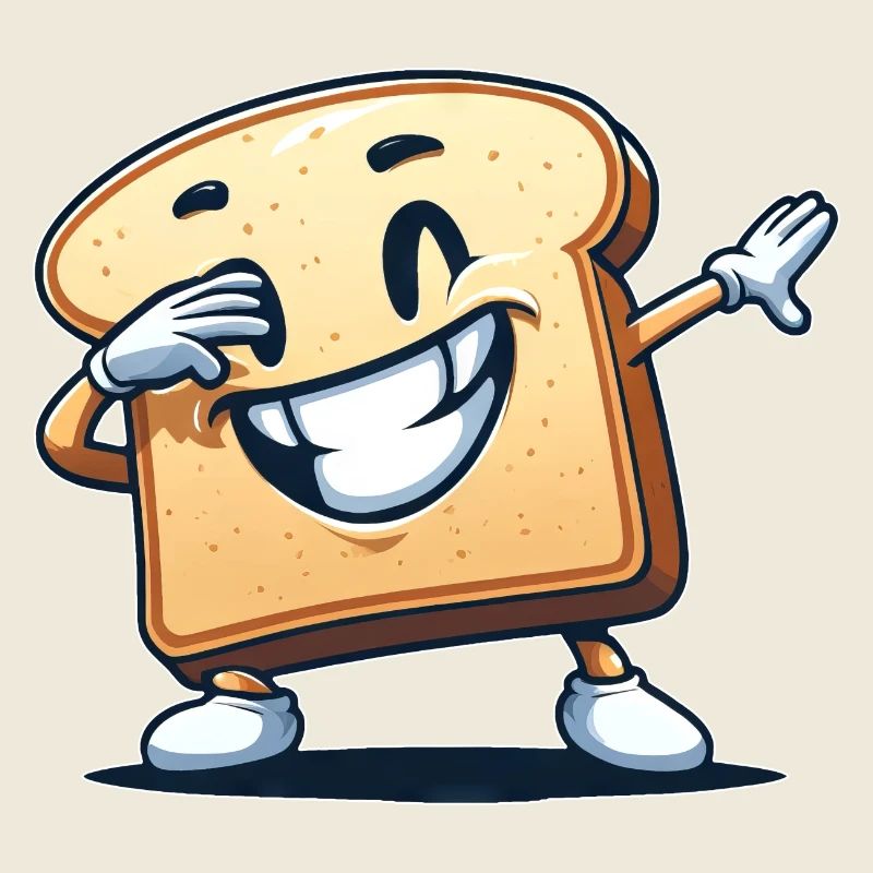 Toast White Bread Dabbing Cartoon Cool Funny