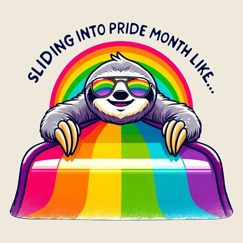 LGBTQ Pride Sloth Rainbow Slide