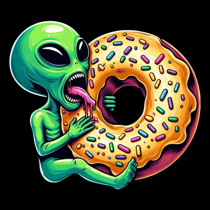 Außerirdischer UFO Donut Bäcker Gebäck lustig
