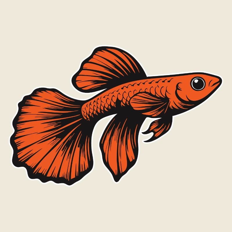 Roter Guppy Design, Bunt, lebendig und einzigartig