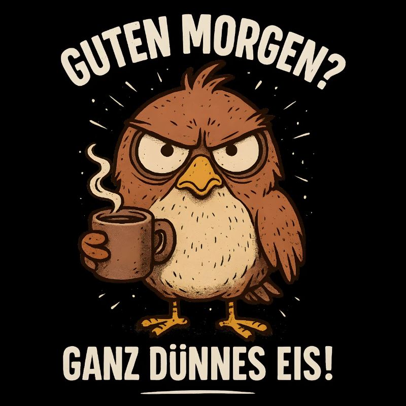 Good Morning sehr dünnes Eis Vogel Kaffee