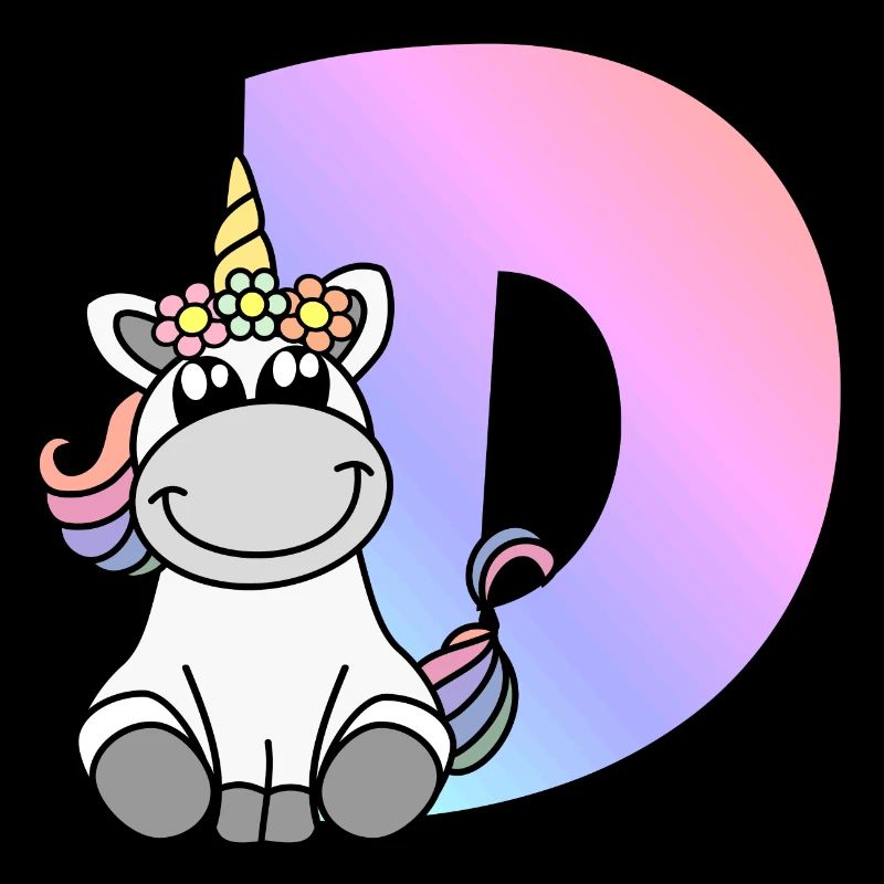 Einhorn Buchstabe D