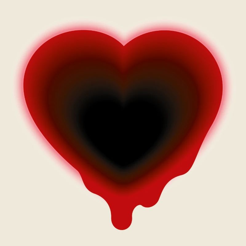 Smiley Heart black and red
