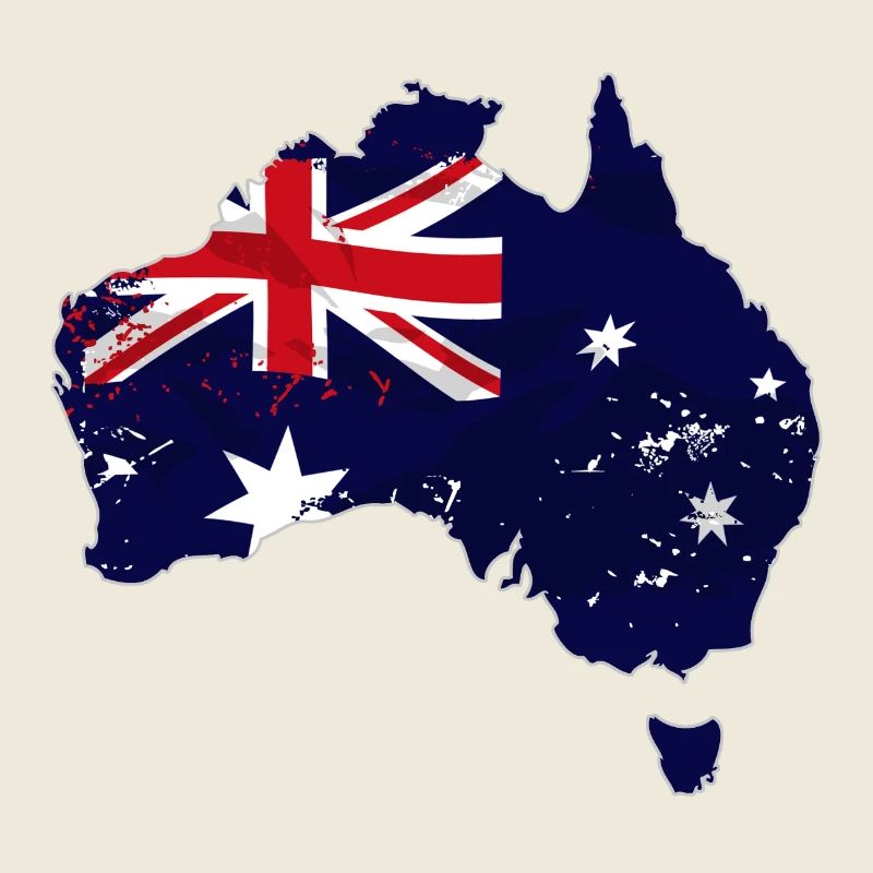 Australia Map Flag - Australien