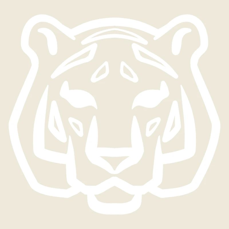 Tigerkopf Symbol weiß