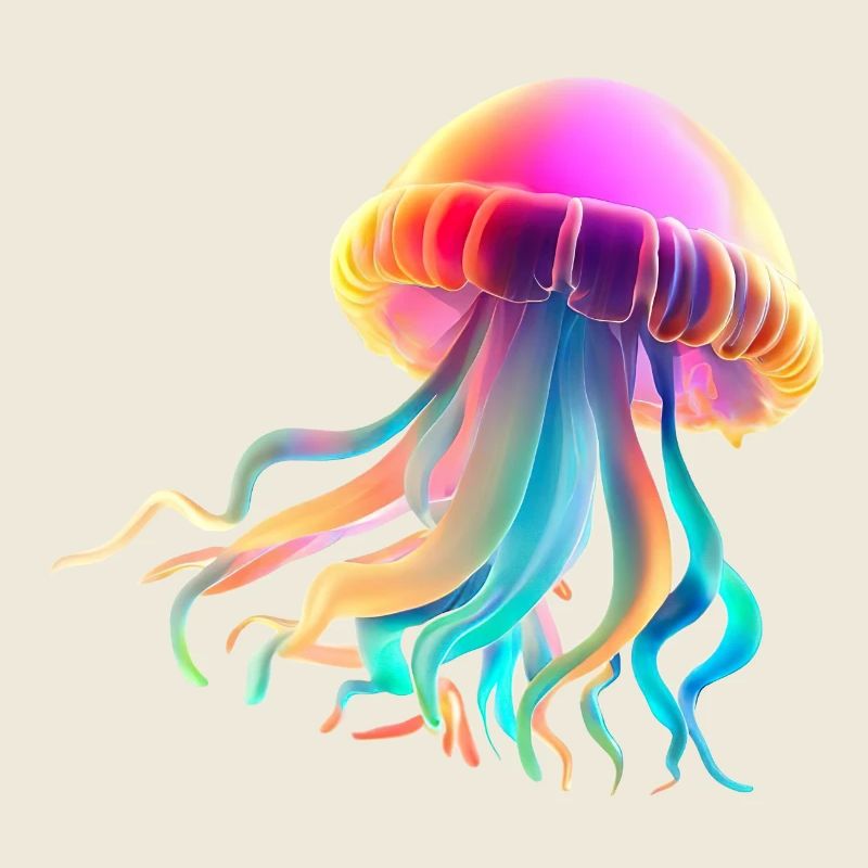 Jellyfish Jellyfish Sea Creature Diving Colorful Gift
