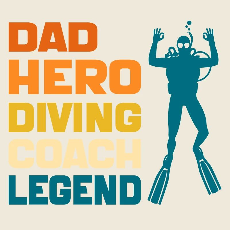 Dad Hero Diving Coach Legend Funny Diving Dad 2024