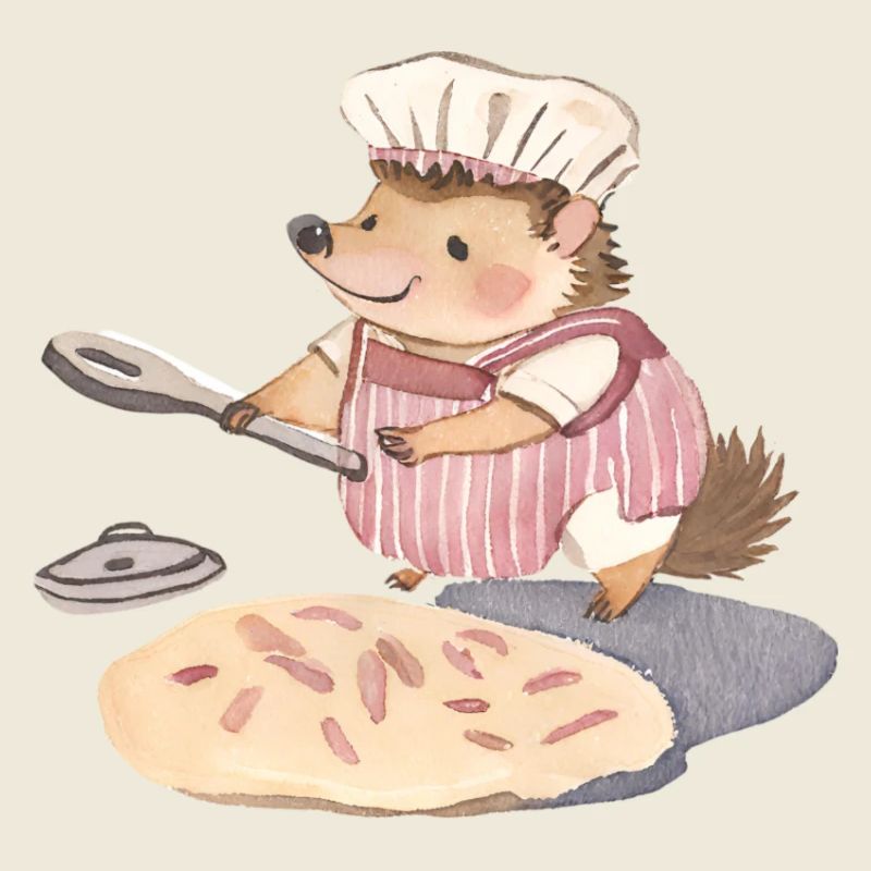 Cheerful Hedgehog Baker: Heartfelt Delights
