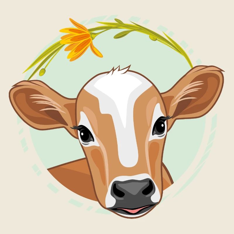 Cute peeking calf