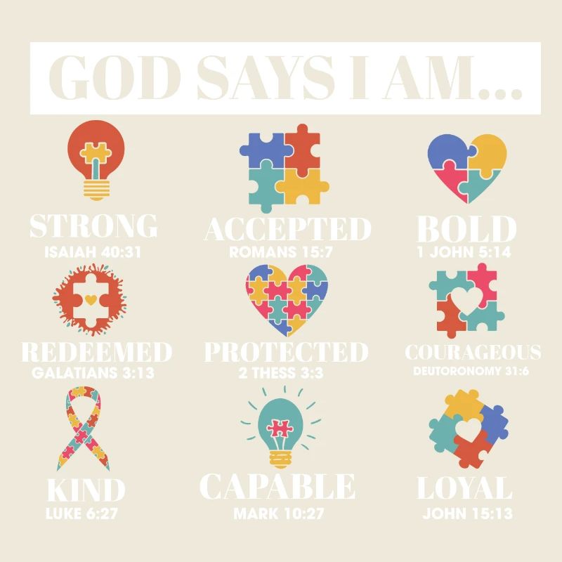 Autism Awareness God Says I Am Strong Asperger