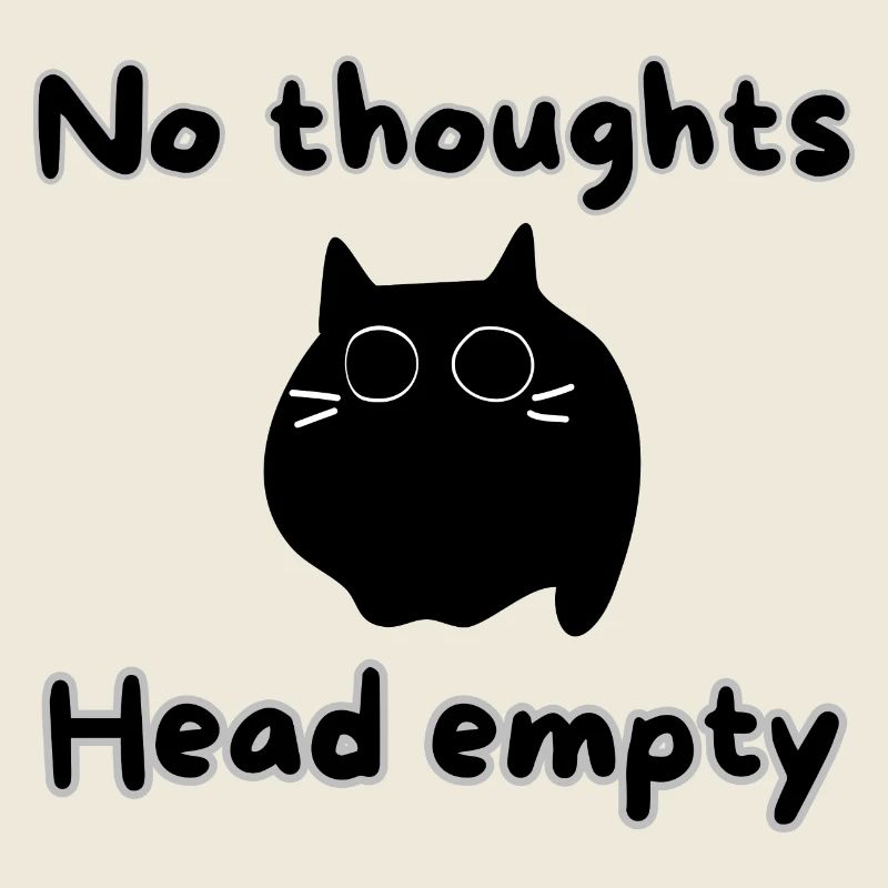Black Cat Shirt No toughts, Head Empty